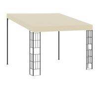 Cenador de jardín para exteriores, 3 unidades, acero e con toldo recubierto de PA, color crema, perfecto para fiestas en el patio, sombra y relajación.