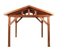 Cenador Moderno de Madera para jardín 296 x 350 cm Techo metálico Madera Clara Secchia