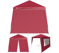 Cenador plegable Capri rojo 3x3m incl 2 paredes laterales
