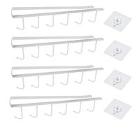 CENBEN 4 Piezas Ganchos Tazas Cocina Cuelga Tazas Cafe Percha Tazas con 4 Tornillos Adhesivos,Soportes para Colgar Tazas Bufandas Cinturones Ataduras Etc.