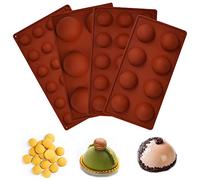 CENBEN 4pcs Moldes de Silicona sin BPA,Moldes de Silicona Bola para Horno,4 Tamaños, Moldes Chocolate Silicona Herramienta para Hornear,Ideal para Chocolate, Tarta, Gelatina, Pudín, Muffin, Jabón