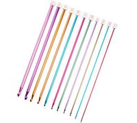 CENBEN Juego de Agujas de Ganchillo,Gancho de Ganchillo de Aluminio de 11 Piezas 27CM, Agujas de Tejer, Agujas de Tejer Multicolores en Varios Tamaños de 2.0/2.5/3.0/3.5/4.0/4.5/5.0/5.5/6.0/7 / 8MM