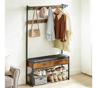 Cenbunsh Perchero con Zapatero, Perchero con Banco, Armario 5 en 1 con Perchero y Caja de Almacenaje Para Recibidor, Dormitorio y SalóN, 175 X 30 X 100 cm, MarróN Oscuro