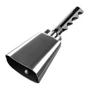 Cencerro Cencerros de 25 cm (10 pulgadas), percusión manual, con cencerro acero metálico, campana for animar en partidos fútbol, fiestas, conciertos y escuelas(Black)