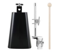 Cencerro con abrazaderas de tambor para baqueta, soporte de montaje de carenado, abrazaderas de expansión, soporte de percusión, cencerro con abrazadera