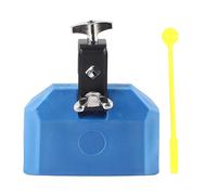 Cencerro de 5 pulgadas, cencerro de plástico ABS, kit de baqueta de montaje de liberación rápida, bloque de percusión musical para batería, bajo, aro, tecla de tambor hacia arriba (Azul)