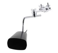 Cencerro de 6 pulgadas con acabado negro para batería con soporte de montaje, sonido brillante de tono alto, material de metal resistente, para eventos deportivos y bateristas, aplauso de campana de