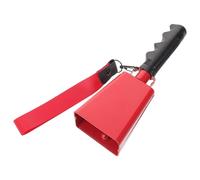 Cencerro de Júbilo Rojo con Mango Ergonómico para Eventos Deportivos | Metal y Tejido, Forma de Balón, Ligero Tono Fuerte, para Celebraciones
