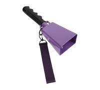Cencerro para Partidos de Fútbol, Campana de Vaca Morada Metálica | Mango Antideslizante con Correa de Muñeca, Diseño Curvo Ligero, Acabado Mate, Sonido Potente para Directo