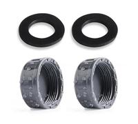CENCERY Pack de 2 tapones roscados de PVC 3/4" con juntas de goma - Rosca hembra de 25mm para riego de jardines, fontanería y aplicaciones industriales