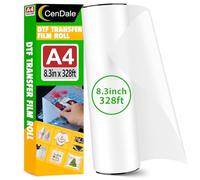 CenDale DTF - Rollo de película de transferencia de 8.3 pulgadas x 328 pies, rollo de película A4 DTF mate para impresora DTF, rollo de película DTF de pelado caliente/frío de 8.3 pulgadas para