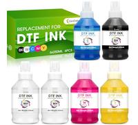 CenDale Tinta DTF de llenado automático mejorada, tinta de transferencia DTF de 1500 ml para película DTF, tinta de repuesto para impresoras Epson ET-8550 ET-8500, juego de tinta de impresión de