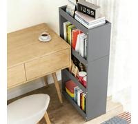 cendbirut Carrito de Almacenamiento Grande y Delgado con Ruedas, Organizador de despensa de Cocina rodante de 4 Niveles, Organizador de Estante móvil Estrecho para Comedor,Gris,55×17×98cm