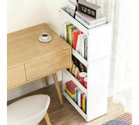 cendbirut Carrito de Almacenamiento Grande y Delgado con Ruedas, Organizador de despensa de Cocina rodante de 4 Niveles, Organizador de Estante móvil Estrecho para Comedor,Blanca,55×17×98cm
