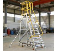 cendbirut Plataforma rodante de Escalera de Aluminio con Ruedas, escaleras de Plataforma Industrial de Seguridad Antideslizante con barandilla para almacén, Garaje, Carga de 440 Libras,10 Steep