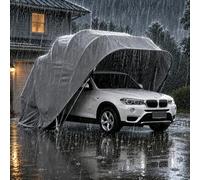 cendbirut Toldo Plegable de Acero Inoxidable para Coche, Resistente al Viento y a la Nieve,Refugio retráctil para Garaje,Techo de Acero galvanizado para Coches,Barcos y Tractores,18 * 8.2 * 7.5 pies