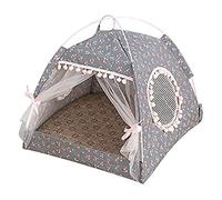 Cendería de Gato para Gatos Interiores, Cama de Carpa de Gato Plegable con Alfombra de Gatito, casa de Princesas de Gatito, casa de Cachorros para Mascotas pequeñas (Gris, l, Menos de 5 kg)