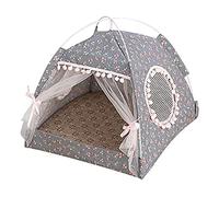 Cendería de Gato para Gatos Interiores, Cama de Carpa de Gato Plegable con Alfombra de Gatito, casa de Princesas de Gatito, casa de Cachorros para Mascotas pequeñas (Gris, XL, Menos de 7.5 kg)
