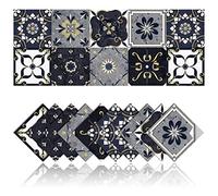 Cendray 20 Piezas Colorido Azulejo Set de Pegatinas - Pegatinas de Azulejos Decoración de Pared Baño Cocina,Pegatinas de Decoración de PVC Impermeables (Estilo-5,10x10cm)