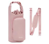 Ceneda Bolsa de transporte para botella de agua con bolsillo para teléfono, 32 onzas, 40 onzas, soporte aislado para botella de agua con correa ajustable para el hombro, Pink, 10.5 x 4.75 inches