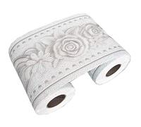 Cenefa adhesiva con diseño floral para decoración del hogar, 10,5 cm x 5 m, blanco