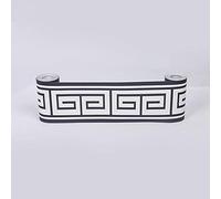 Cenefa Autoadhesiva Para DecoracióN De Pared De Cocina, BañO,Pvc Cenefa Autoadhesiva Para DecoracióN Patrón blanco y negro 10.6×1000cm