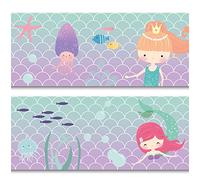 Cenefa de 15 cm x 200 cm para habitación de los niños, habitación de bebé, adhesivo decorativo para pared, adhesivo decorativo para niños, niñas y niños Y033 (sirenas)