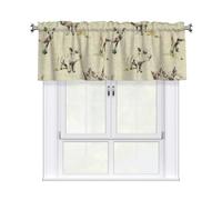 Cenefa de cortina con estampado de fondo de cerdo de cocina, 137 x 45,7 cm, semitransparente, 1 panel de cortinas cortas para dormitorio, baño