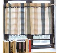Cenefa De Cortina De Rayas Verticales, Cortinas Cortas De Cocina con Mezcla De Colores, Cortinas De Rod Bolsillo Bohemias para Salón Estanterías De Libros Puertas (Size : 130x120cm/51x47inch(WxL))