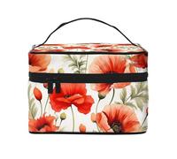 Cenefa de ventana de flores de amapola en acuarela con bolsillo para barra, cortina opaca floral de nivel corto para sala de estar, dormitorio, decoración de cocina, 46 x 18 pulgadas