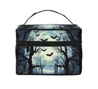 Cenefa de ventana de luna llena con bolsillo para barra de Halloween, cortina opaca de nivel corto para sala de estar, dormitorio, cocina, decoración de 46 x 18 pulgadas