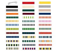 Cenefa frontal retráctil de repuesto de 2,57 m de poliéster impermeable para patios, caravanas, cafeterías, color verde oscuro y blanco, 700 cm de largo x 20 cm de alto