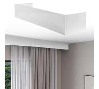 Cenefa moderna de montaje en techo de 4,8 m, panel de pelmet resistente, fácil de instalar, cornisa de ventana para decoración elegante del hogar, diseño sin rieles