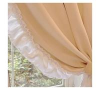 Cenefas de encaje para ventanas, Cortina con volantes Blackout Beige Bolsillo for barra Varios tamaños(ROD POCKET-W250CM X H260CM(1PC))