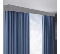 Cenefas para Cortinas, Elegante Cenefa Gris con riel Simple, Marco para Cortina de Dormitorio con Montaje en Techo y cornisa Decorativa de Aluminio (2,7 m/9 pies)