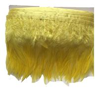 CENFRY Rooster Hackle - Flecos de plumas de 10 a 15 cm de ancho, para decoración de disfraces, paquete de 2 yardas (amarillo)