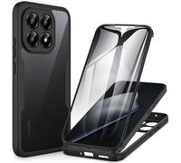 CENHUFO Funda Xiaomi 15T 5G, Carcasa Antigolpes 360 Grados con Protector de Pantalla Integrado, Robusta Doble Cara Bumper Case Transparente Anti-Amarilleo Capa Funda para Xiaomi Mi 15T 5G - Negro