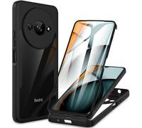 CENHUFO Funda Xiaomi Redmi A3 / A3X, 360 Grados Antigolpes con Protector Pantalla Integrado Robusta Doble Cara Bumper Case Transparente Anti-Amarilleo Capa Carcasa para Xiaomi Redmi A3 / A3X -Negro