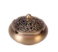 Cenicero Absorbe Humo Cenicero Coche Exterior con Tapa Portatil Cenicero De Pie Ceniceros Portátil Metalico Cobre Decoración De La Mesa del Salón del Hogar Decoracion Oficina (2,9x6x7.3cm)