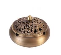 Cenicero Absorbe Humo Cenicero Coche Exterior con Tapa Portatil Cenicero De Pie Ceniceros Portátil Metalico Cobre Decoración De La Mesa del Salón del Hogar Decoracion Oficina (4,11x7x8.9cm)