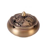 Cenicero Absorbe Humo Cenicero Coche Exterior con Tapa Portatil Cenicero De Pie Ceniceros Portátil Metalico Cobre Decoración De La Mesa del Salón del Hogar Decoracion Oficina (11,9x6x7.3cm)