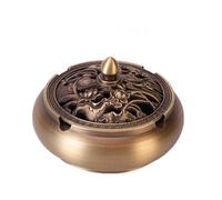 Cenicero Absorbe Humo Cenicero Coche Exterior con Tapa Portatil Cenicero De Pie Ceniceros Portátil Metalico Cobre Decoración De La Mesa del Salón del Hogar Decoracion Oficina (9,9x6x7.3cm)