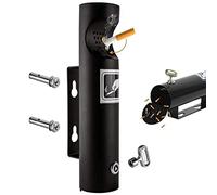 Cenicero al aire libre para cigarrillos y puros, eliminación de colillas de cigarrillos al aire libre, estación de fumar montada en la pared para uso comercial, cenicero alto y resistente al viento de