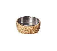 Cenicero Cenicero de imitación de ratán, Cenicero con revestimiento de acero inoxidable, Cenicero de cemento for oficinas en el hogar, balcones, decoración de jardines, etc. Cenicero de cigarrillos(Si