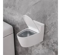 Cenicero - Cenicero De Pared con Forma De Inodoro con Tapa - Soporte para Cenizas Creativo Y Delicado, Cenicero con Forma De Inodoro, para Baño, Hogar Y Oficina, Diseño Único De Porcelana(B)