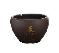 cenicero Cenicero redondo sencillo de arcilla morada, gran tamaño, cerámica retro, for uso en el hogar, la sala estar y oficina, evita que las cenizas vuelen Ceniceros