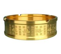 Cenicero Coche Exterior Portatil Cenicero De Pie Ceniceros Metalico Cobre 4 Ranuras para Sala De Estar Escritorio De Oficina. (Gold,11.8x13x4cm)