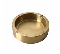 Cenicero Coche Exterior Portatil Cenicero De Pie Ceniceros Portátil Metalico Acero Inoxidable Ranura En Forma De U Fácil De Limpiar para Salón Oficina (Gold,14x4cm)
