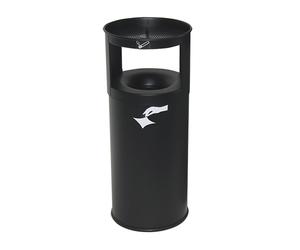 Cenicero combinado de seguridad, con extinción de llamas chapa de acero, capacidad 25 l, H x Ø 800 x 250 mm
