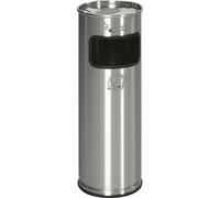 Cenicero combinado VAR, capacidad 17 l, H x Ø 660 x 230 mm, acero inoxidable